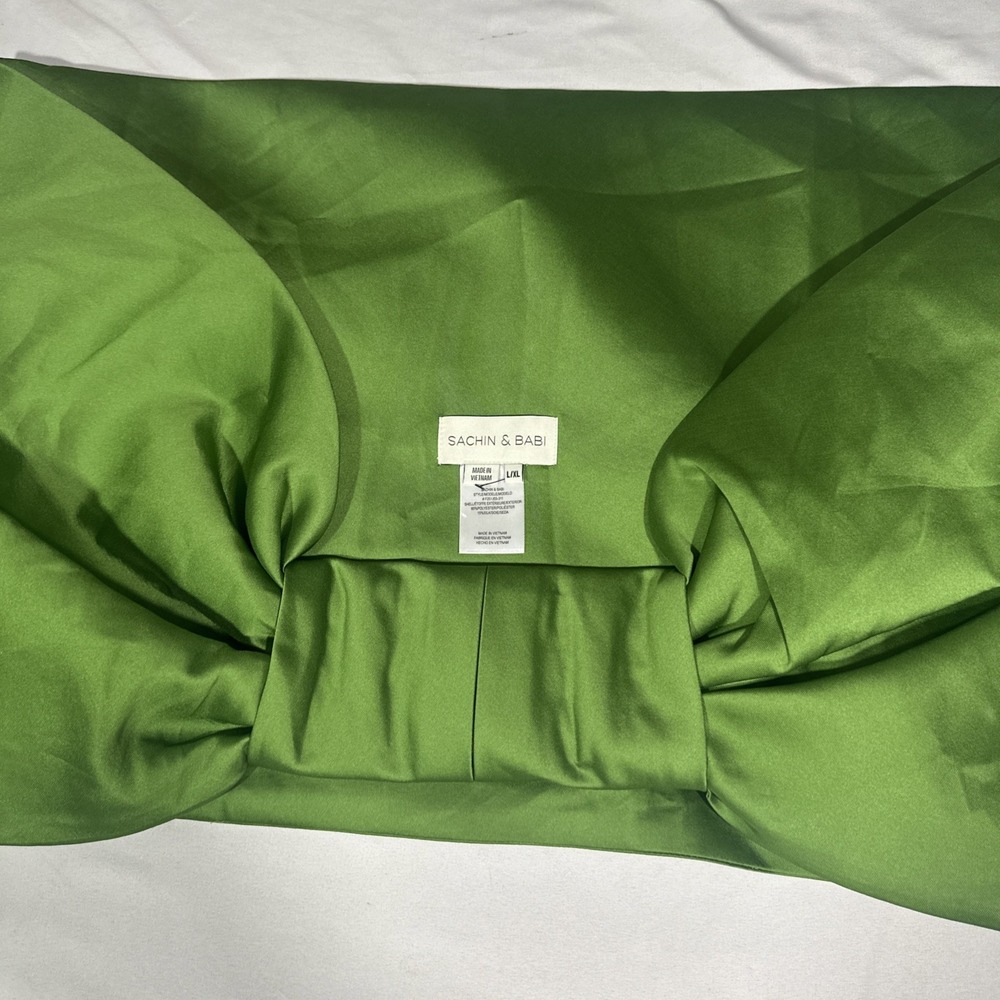 NWD $250 Sachin & Babi [‎ L/XL ] Hug Satin Shawl in Green Garnet #U1711 - Picture 5 of 14